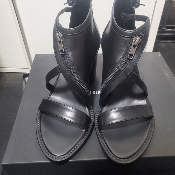 NWT Ann Demeulemeester Ratio Nero Leather Heels Size 7.5W - Picture 6 of 13